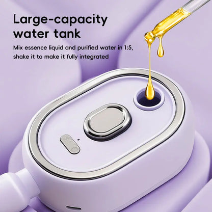 Rechargeable Steam Hair Brush with Water Mist, Anti-Static Detangling Brush for Women, Smooths Frizz & Nourishes Hair, Air Cushion Styling Comb, Purple-Onion-9002