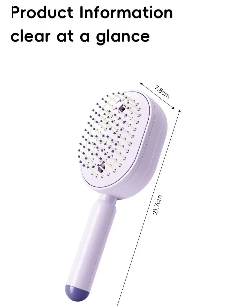 Rechargeable Steam Hair Brush with Water Mist, Anti-Static Detangling Brush for Women, Smooths Frizz & Nourishes Hair, Air Cushion Styling Comb, Purple-Onion-9002
