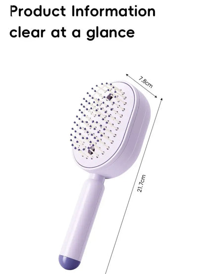 Rechargeable Steam Hair Brush with Water Mist, Anti-Static Detangling Brush for Women, Smooths Frizz & Nourishes Hair, Air Cushion Styling Comb, Purple-Onion-9002