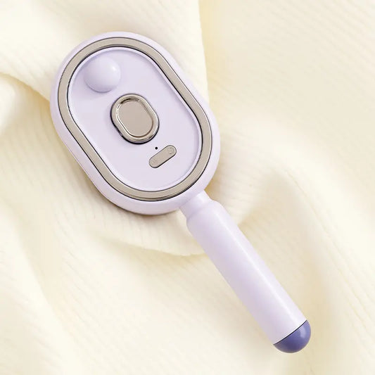 Rechargeable Steam Hair Brush with Water Mist, Anti-Static Detangling Brush for Women, Smooths Frizz & Nourishes Hair, Air Cushion Styling Comb, Purple-Onion-9002