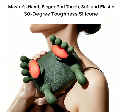 Portable Handheld Electric Massager - Neck Shoulder Relaxer, Acupressure Tool, Kneading Function for Deep Tissue Relief on Trapezius, Back, USB Rechargeable, Unisex Relaxation Fitness Gift (Sports & Outdoor), Heating Mode, Usb Charge